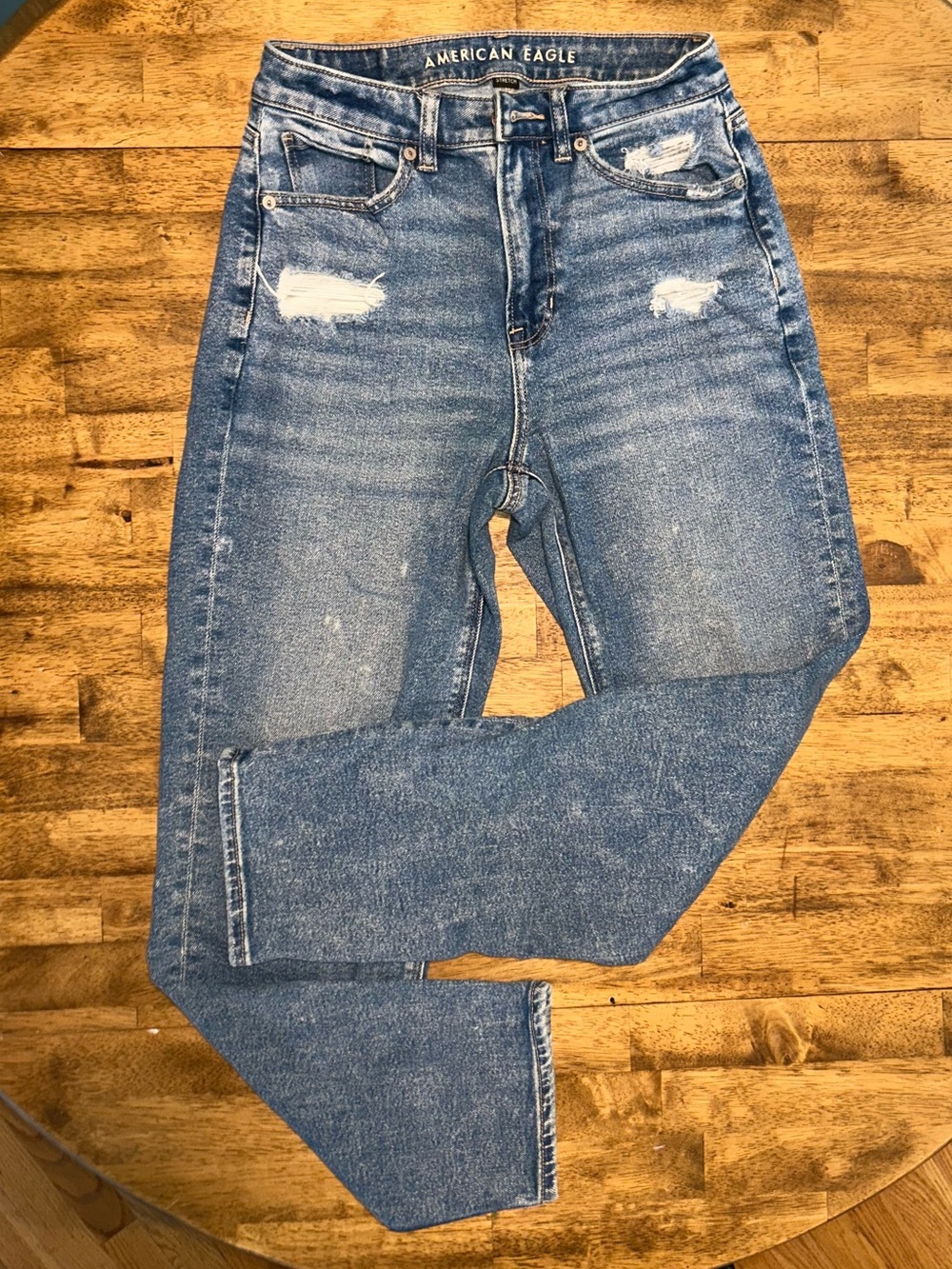 AE Distressed Mom Jeans